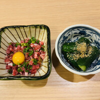 馬春楼 北新地総本店 - 桜納豆　辣油キュウリ