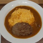 カレーショップ C＆C - オムカレー(650円) ハンバーグ(180円)