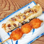 手打ちうどん ぶれーど・う - ちくわ天、うずらフライ