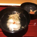 銀座 しのはら - ★8.5椀物　あいなめと加茂茄子の油煮、みょうが、梅肉のアクセント