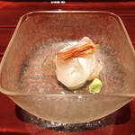 銀座 しのはら - ★10刺身　竹岡産鯛の昆布締め、ばちこ