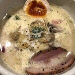 鴨出汁中華蕎麦 麺屋yoshiki - 細塩つけ蕎麦+締めの浅利リゾット