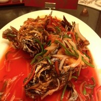 中国料理 桃花林 - 魚の揚げたのの野菜甘酢あんかけ