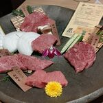 和牛まつした 吟匠邸 - ●吟匠コース13,000円+追加肉五種盛り7,200円＋生ﾋﾞｰﾙ850円X3+ｽﾊﾟｰｸﾘﾝｸﾞﾜｲﾝ6,000円X2=35,350円税込