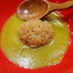 鮨 たかはま - アワビの肝のソースと赤酢のシャリ