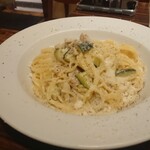 Osteria Boccano - 大山鶏とズッキーニのクリームソースパルジャミーノチーズと黒胡椒のパスタ