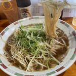 麺哲支店 麺野郎 - 細麺ともやしと韮辛子の相性はバツグン♪