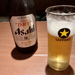 讃岐つけ麺 寒川 - ドリンク写真:瓶ビールで乾杯