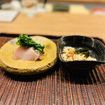 おが和 - ☆鰆のたたき（島根）玉ねぎと昆布醤油をつけて頂く。