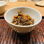 おが和 - ◎ごぼう味噌と山椒牛肉のご飯。お弟子さん推奨。これも美味い！