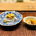 おが和 - ☆サヨリ、紫雲丹（熊本・天草）花山葵酢醤油漬けて。