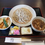 満留賀 - 料理写真:かもとひとくち丼セット  970円、そば大盛り 100円