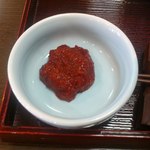 うどん処 杉 - 【2013年01月】豚汁に添付の「赤辛」。