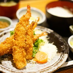 正直家 - エビフライ定食 (￥950)