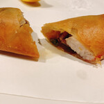 開化亭 - ③金目鯛・ホタルイカ・ふきのとう・ピータンの春巻