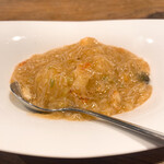 開化亭 - ④毛蟹・ホタテ・スナップエンドウの炒め