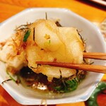 Gengetsu - 茄子と餅の揚げ出しの、餅リフト！