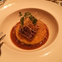 オッティモ・シーフード・ガーデン 新宿店 - 香ばしいフォアグラをのせた焼きリゾット
