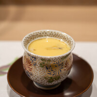 うを徳 - 2022.4 茶碗蒸し（宮城白魚、山形グリーンアスパラガス、京都花山椒、出汁は鮃の潮汁）