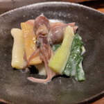 めしの助 - わけぎと蛍イカのぬたあえ。