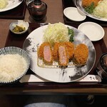 とんかつ神楽坂さくら - 220119ハーブ三元豚ヒレかつ定食120ｇ1000円+メンチ100円