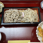 手打蕎麦かとう - 二色盛りそば(1,050円)とランチ限定のミニ天丼(400円)
