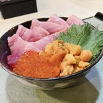 鮨國 - ウニ•イクラ•マグロ丼