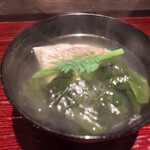 即今藤本 - いとよりの椀もの、木の芽、アスパラ。
                                