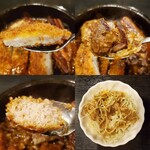 Sapporo Tokunou Kare - ロースカツ、角煮、ハンバーグとサラダ（小皿）