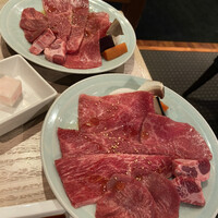 雪月花 大野店 - 上物盛り (タン・角切りひれ・ロース・赤身・上カルビ)