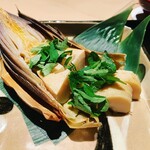 土方 - 京都　物集女の焼き筍 木の芽味噌のソース