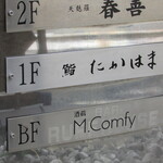 鮨 たかはま - お店があるビルの案内板