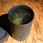 yokoyama - 菜の花と春菊と甘海老の出汁の温かいスープ