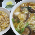 一寛 - シイタケソバ＆半チャーハン