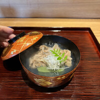 京味 もと井 - 安城牛、よもぎふ、白髪ネギ、あん