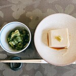 仲佐 - 蕎麦三昧のセットの筍と胡麻豆腐です