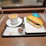 ST-MARC CAFE - モーニングセット、サンドイッチとアメリカン