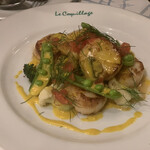 フレンチレストラン 神楽坂 ル コキヤージュ - ホタテ…春の一皿でとっても美味しかった