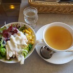 Kafe Resutoran Kaede - サラダ＆スープ2022.04.11