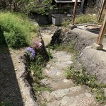 スープカレーなっぱ - この石階段は滑りやすいらしい、入口まで坂になってる通路も有り。