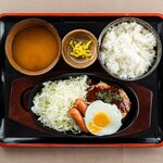 Demitama Hamburg & grilled sausage set meal