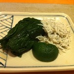 お酒・お惣菜・和食 竜田屋 - H.25.02.11. ほうれん草とシラス
