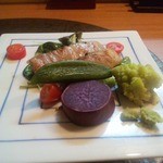 割烹　和郷 - 牛肉のステーキと野菜のソテー