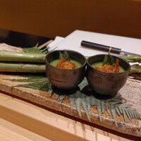 銀座 稲葉 - アスパラのすりながし