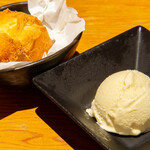 Blue seal ice cream and sata andagi set