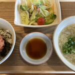 夢庵 - 小明太あんかけうどんと小ねぎとろ丼