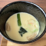 F - おちょぼ稲荷の花麩を使用した茶碗蒸し！