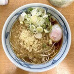 加賀 - たぬきそば（420円）＋温泉玉子（80円）