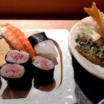 真砂本店 - 30食限定の真砂御膳1650円の握りとサクサク天ぷら