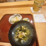 勢麟 - 深川めし、蕪の漬物、わさび